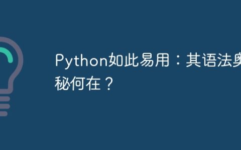 Python如此易用：其语法奥秘何在？