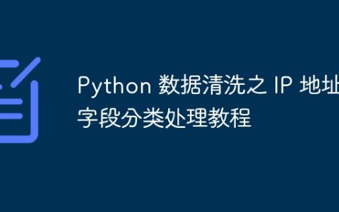 Python 数据清洗之 IP 地址字段分类处理教程