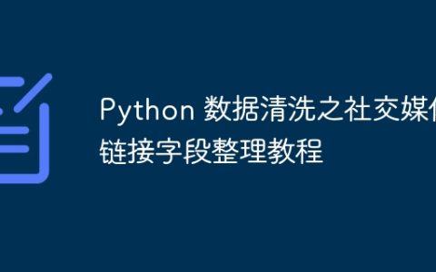 Python 数据清洗之社交媒体链接字段整理教程
