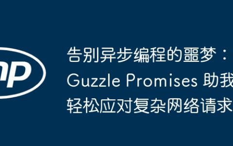 告别异步编程的噩梦：Guzzle Promises 助我轻松应对复杂网络请求