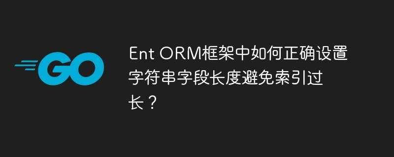 ent orm框架中如何正确设置字符串字段长度避免索引过长?