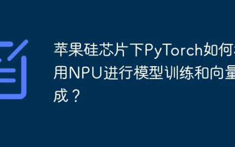 苹果硅芯片下PyTorch如何利用NPU进行模型训练和向量生成？