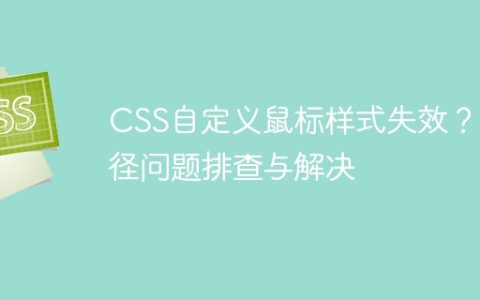 CSS自定义鼠标样式失效？路径问题排查与解决