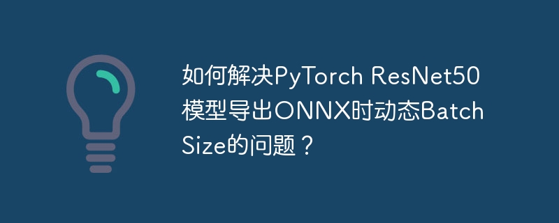 如何解决pytorch resnet50模型导出onnx时动态batch size的问题?
