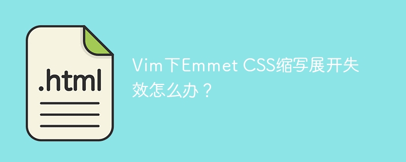 Vim下Emmet CSS缩写展开失效怎么办?