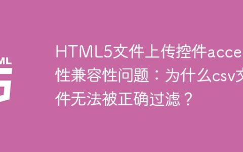 HTML5文件上传控件accept属性兼容性问题：为什么csv文件无法被正确过滤？