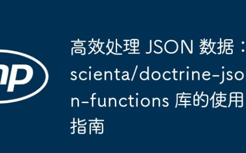 高效处理 JSON 数据：scienta/doctrine-json-functions 库的使用指南