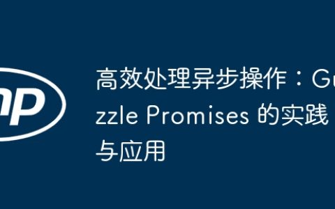 高效处理异步操作：Guzzle Promises 的实践与应用
