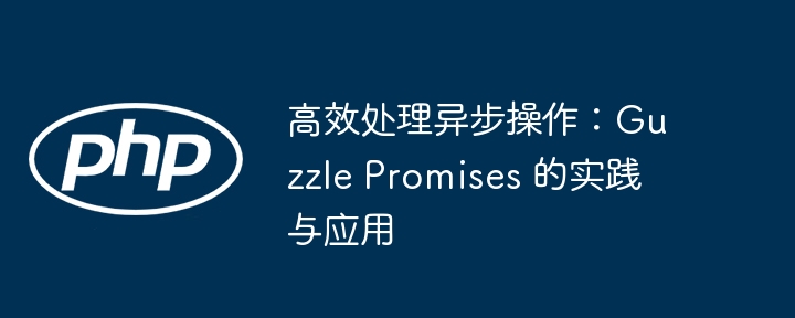 高效处理异步操作:guzzle promises 的实践与应用