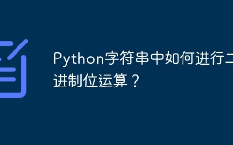 Python字符串中如何进行二进制位运算？