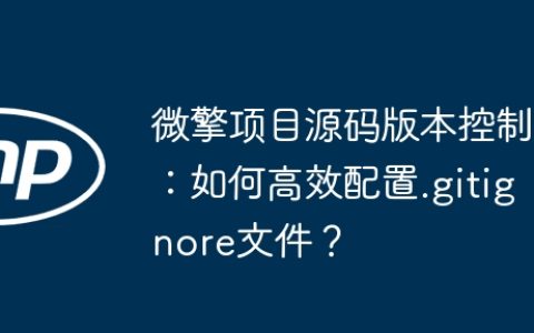 微擎项目源码版本控制：如何高效配置.gitignore文件？