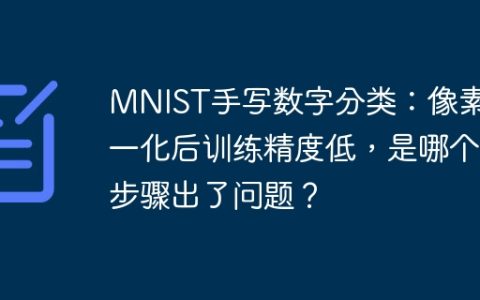 MNIST手写数字分类：像素归一化后训练精度低，是哪个步骤出了问题？