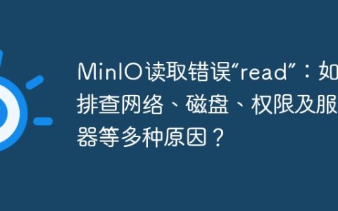 MinIO读取错误“read”：如何排查网络、磁盘、权限及服务器等多种原因？