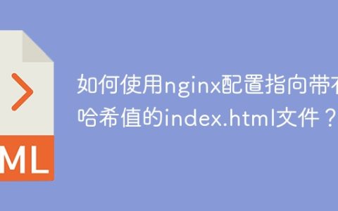 如何使用nginx配置指向带有哈希值的index.html文件？