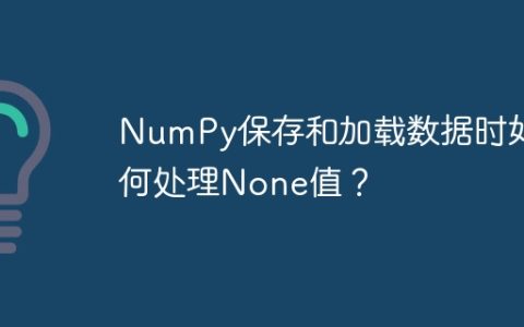NumPy保存和加载数据时如何处理None值？