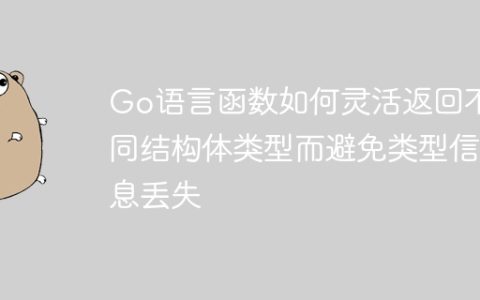 Go语言函数如何灵活返回不同结构体类型而避免类型信息丢失
