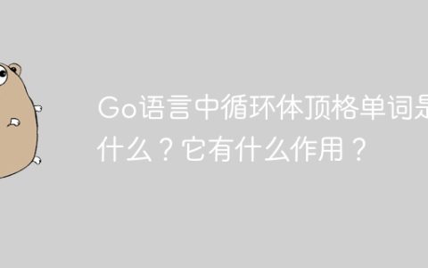 Go语言中循环体顶格单词是什么？它有什么作用？