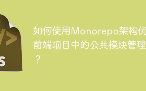 如何使用Monorepo架构优化前端项目中的公共模块管理？