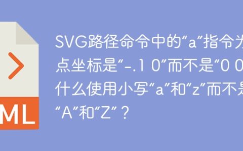 SVG路径命令中的“a”指令为什么终点坐标是“-.1 0”而不是“0 0”？为什么使用小写“a”和“z”而不是大写“A”和“Z”？