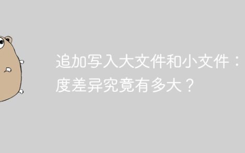 追加写入大文件和小文件：速度差异究竟有多大？