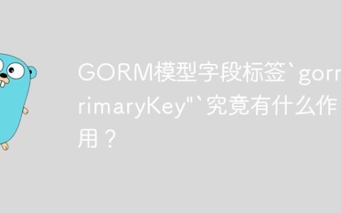 GORM模型字段标签`gorm:"primaryKey"`究竟有什么作用？