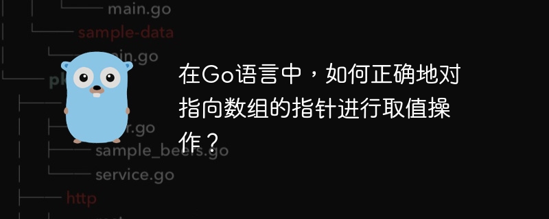 在go语言中,如何正确地对指向数组的指针进行取值操作?