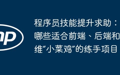 程序员技能提升求助：有哪些适合前端、后端和运维“小菜鸡”的练手项目？