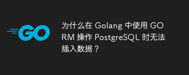 为什么在 golang 中使用 gorm 操作 postgresql 时无法插入数据?