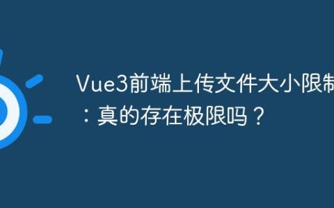 Vue3前端上传文件大小限制：真的存在极限吗？