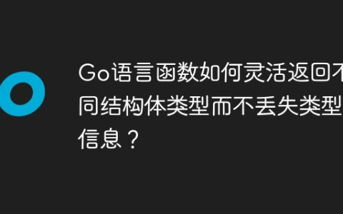 Go语言函数如何灵活返回不同结构体类型而不丢失类型信息？