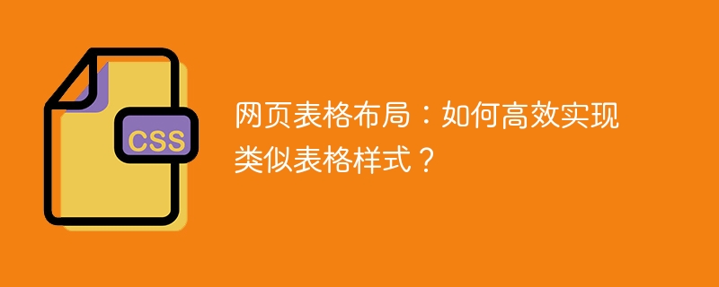 网页表格布局:如何高效实现类似表格样式?