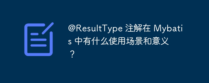 @ResultType 注解在 Mybatis 中有什么使用场景和意义?