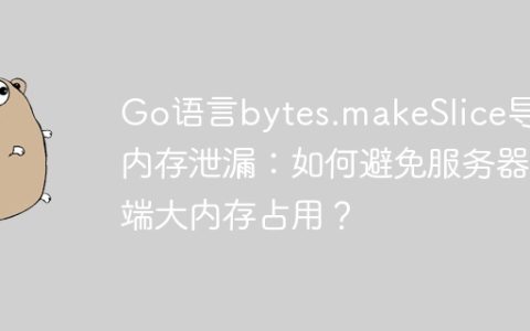 Go语言bytes.makeSlice导致内存泄漏：如何避免服务器端大内存占用？