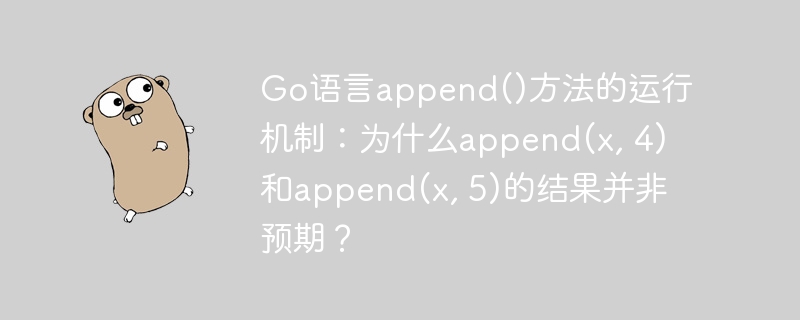 go语言append()方法的运行机制:为什么append(x, 4)和append(x, 5)的结果并非预期?