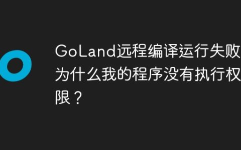 GoLand远程编译运行失败：为什么我的程序没有执行权限？