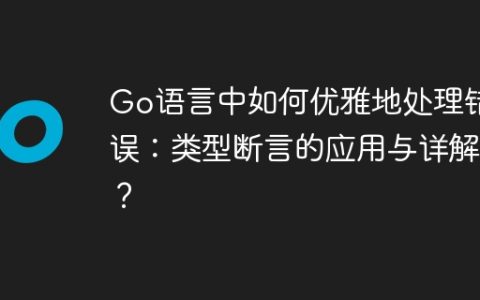 Go语言中如何优雅地处理错误：类型断言的应用与详解？