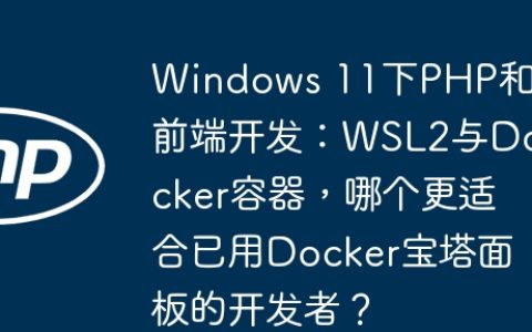 Windows 11下PHP和前端开发：WSL2与Docker容器，哪个更适合已用Docker宝塔面板的开发者？