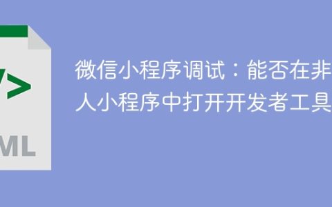 微信小程序调试：能否在非本人小程序中打开开发者工具？