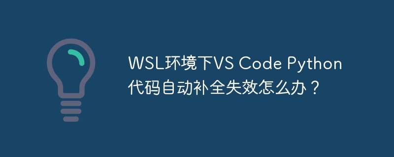 wsl环境下vs code python代码自动补全失效怎么办?