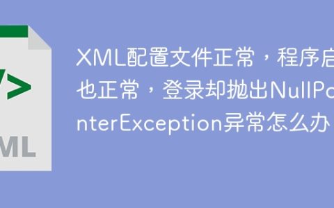 XML配置文件正常，程序启动也正常，登录却抛出NullPointerException异常怎么办？