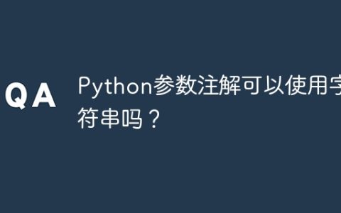 Python参数注解可以使用字符串吗？