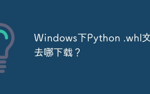 Windows下Python .whl文件去哪下载？
