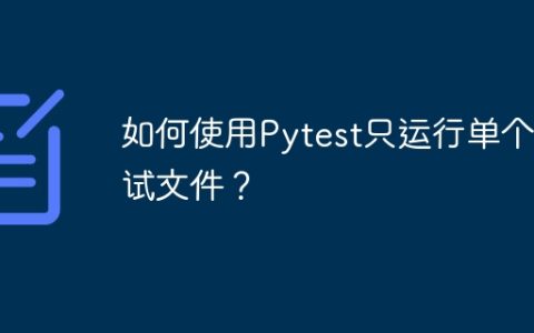 如何使用Pytest只运行单个测试文件？