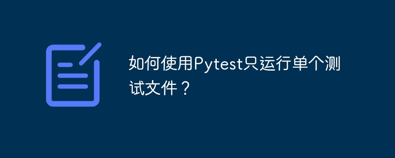 如何使用Pytest只运行单个测试文件?