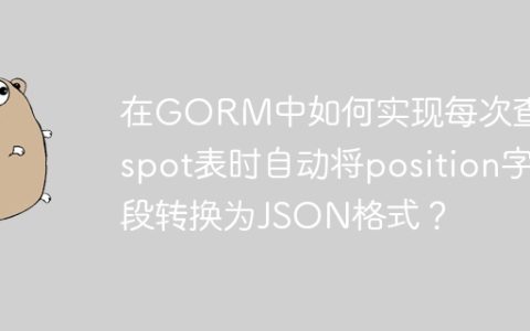 在GORM中如何实现每次查询spot表时自动将position字段转换为JSON格式？