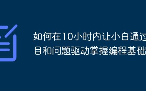 如何在10小时内让小白通过项目和问题驱动掌握编程基础？
