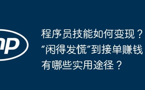 程序员技能如何变现？从“闲得发慌”到接单赚钱，有哪些实用途径？