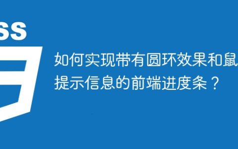 如何实现带有圆环效果和鼠标提示信息的前端进度条？