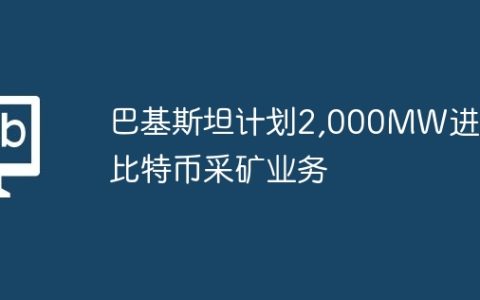 巴基斯坦计划2,000MW进行比特币采矿业务