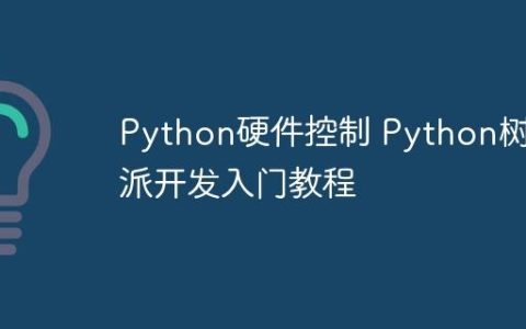 Python硬件控制 Python树莓派开发入门教程